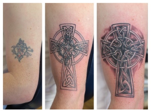 celtic cross cover up tattoo downpatrick
